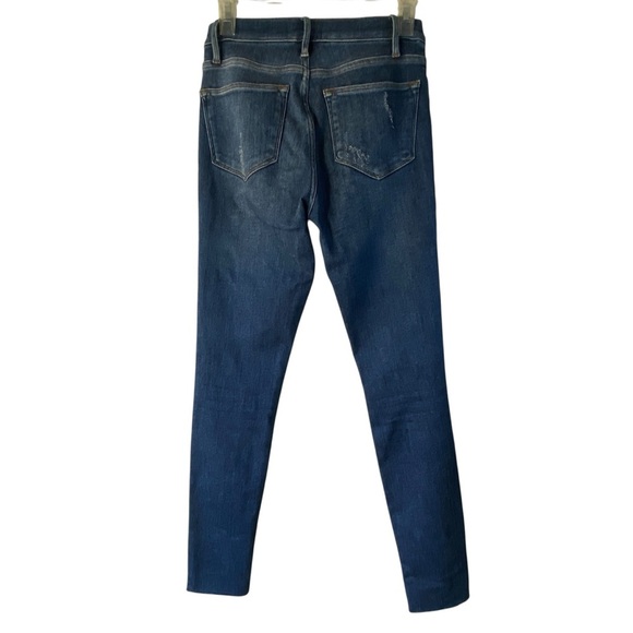 FRAME Denim Saxon Wash High Rise  Le Skinny Distressed Raw Edge Jeans SZ 25 - Picture 3 of 13